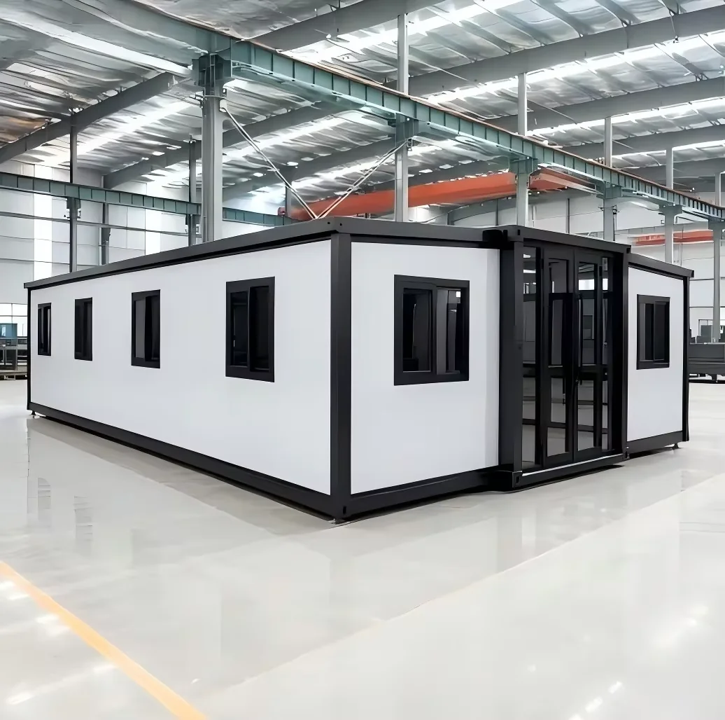 40 ft elongated expandable house, custom four-window example