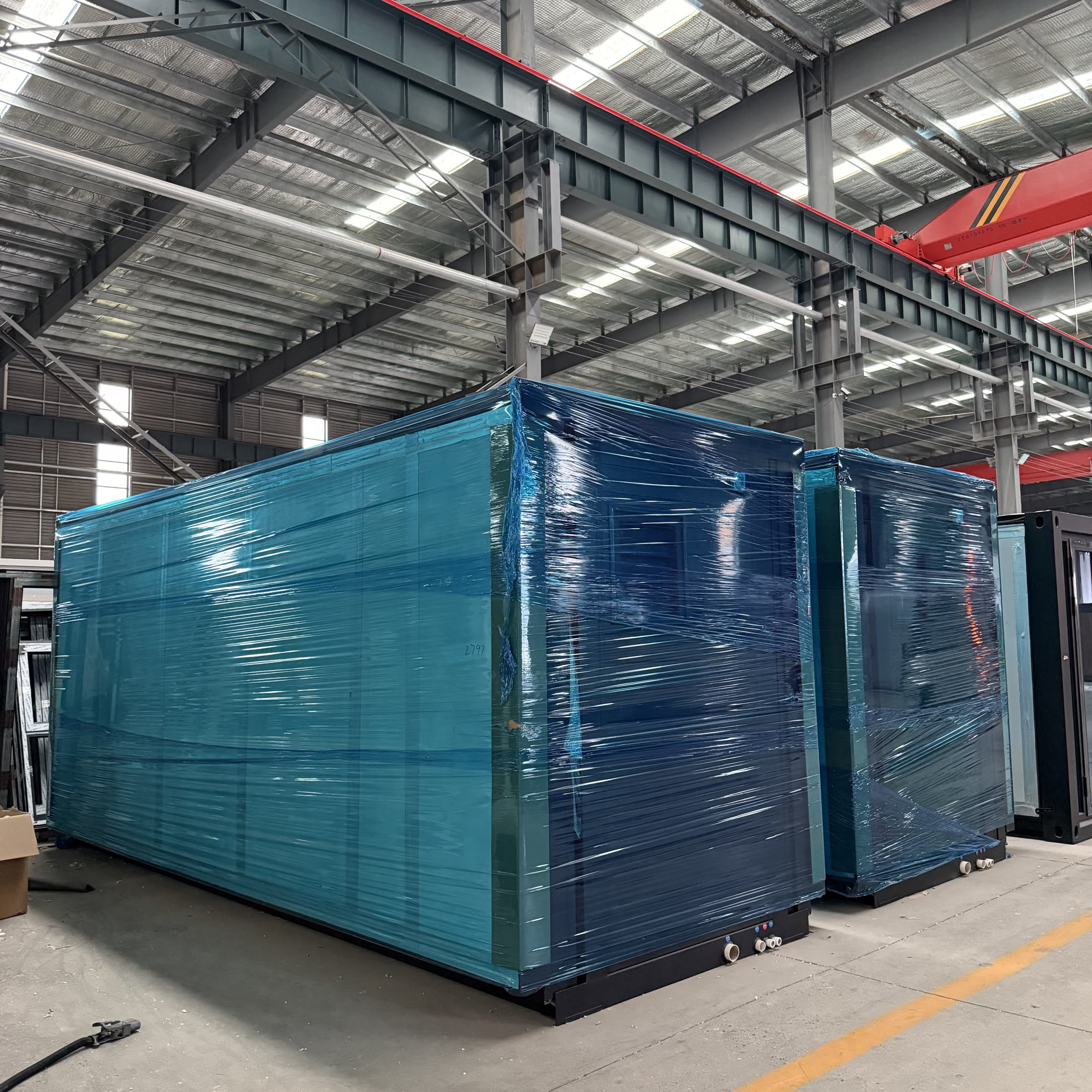 A wrapped unit prepared for dispatch